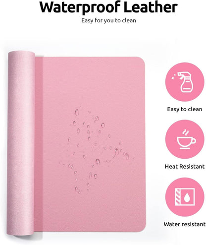 YSAGi PU Leather Desk Mat, Large Mouse Mat, Non-Slip Desk Pad Desk Protector Mat