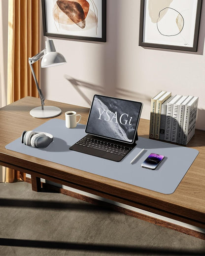 YSAGi PU Leather Desk Mat, Large Mouse Mat, Non-Slip Desk Pad Desk Protector Mat