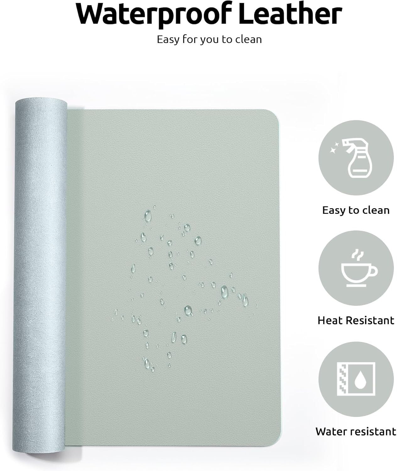 YSAGi PU Leather Desk Mat, Large Mouse Mat, Non-Slip Desk Pad Desk Protector Mat