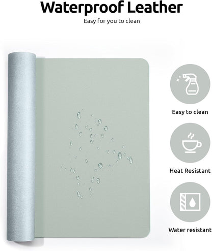 YSAGi PU Leather Desk Mat, Large Mouse Mat, Non-Slip Desk Pad Desk Protector Mat