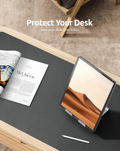 YSAGi PU Leather Desk Mat, Large Mouse Mat, Non-Slip Desk Pad Desk Protector Mat