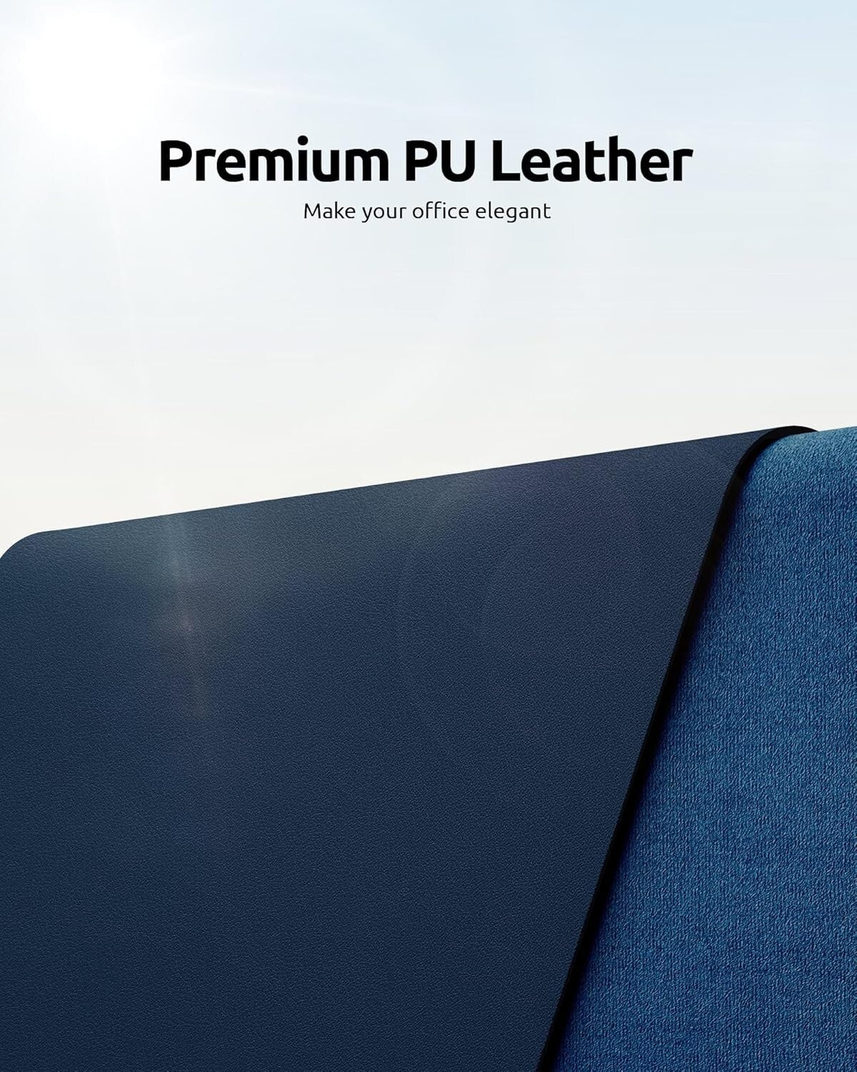 YSAGi PU Leather Desk Mat, Large Mouse Mat, Non-Slip Desk Pad Desk Protector Mat