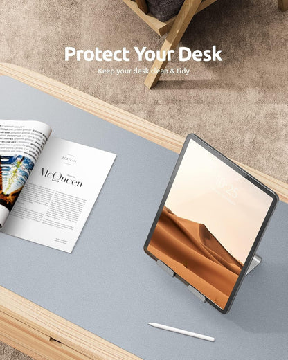 YSAGi PU Leather Desk Mat, Large Mouse Mat, Non-Slip Desk Pad Desk Protector Mat