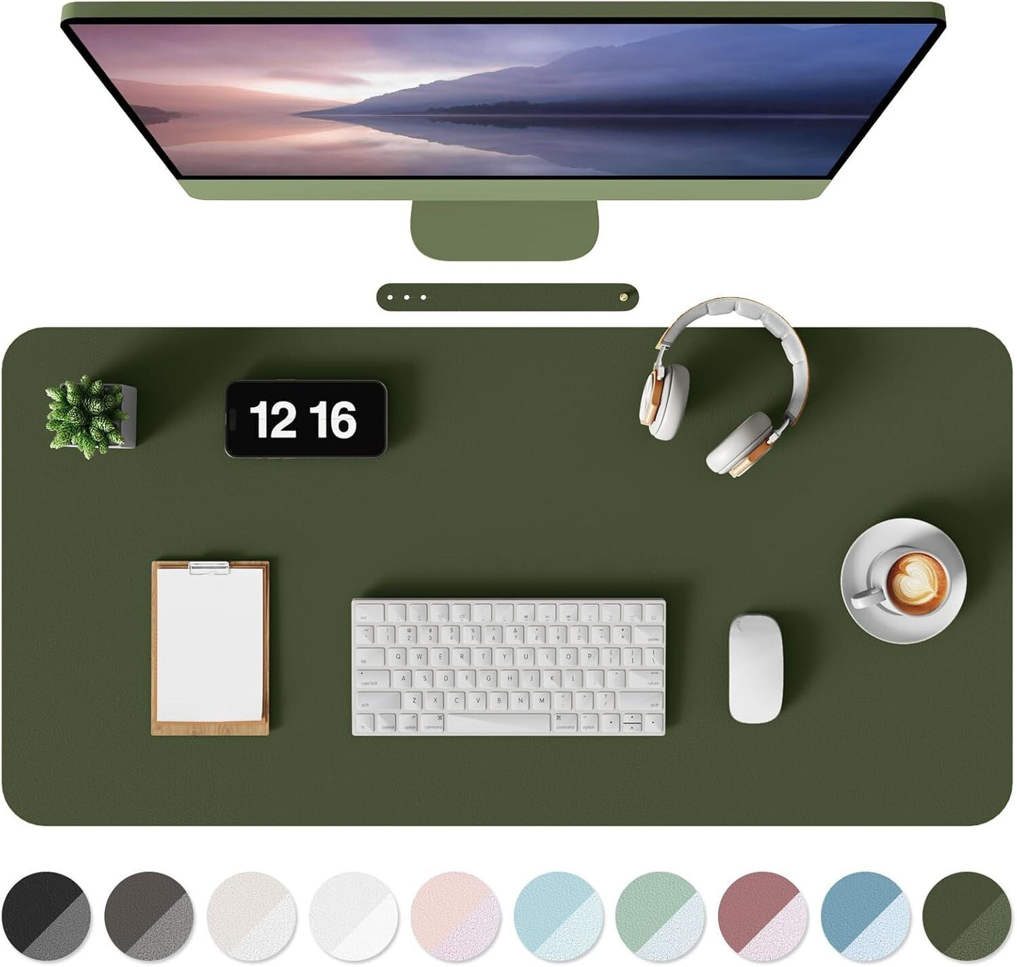 YSAGi PU Leather Desk Mat, Large Mouse Mat, Non-Slip Desk Pad Desk Protector Mat