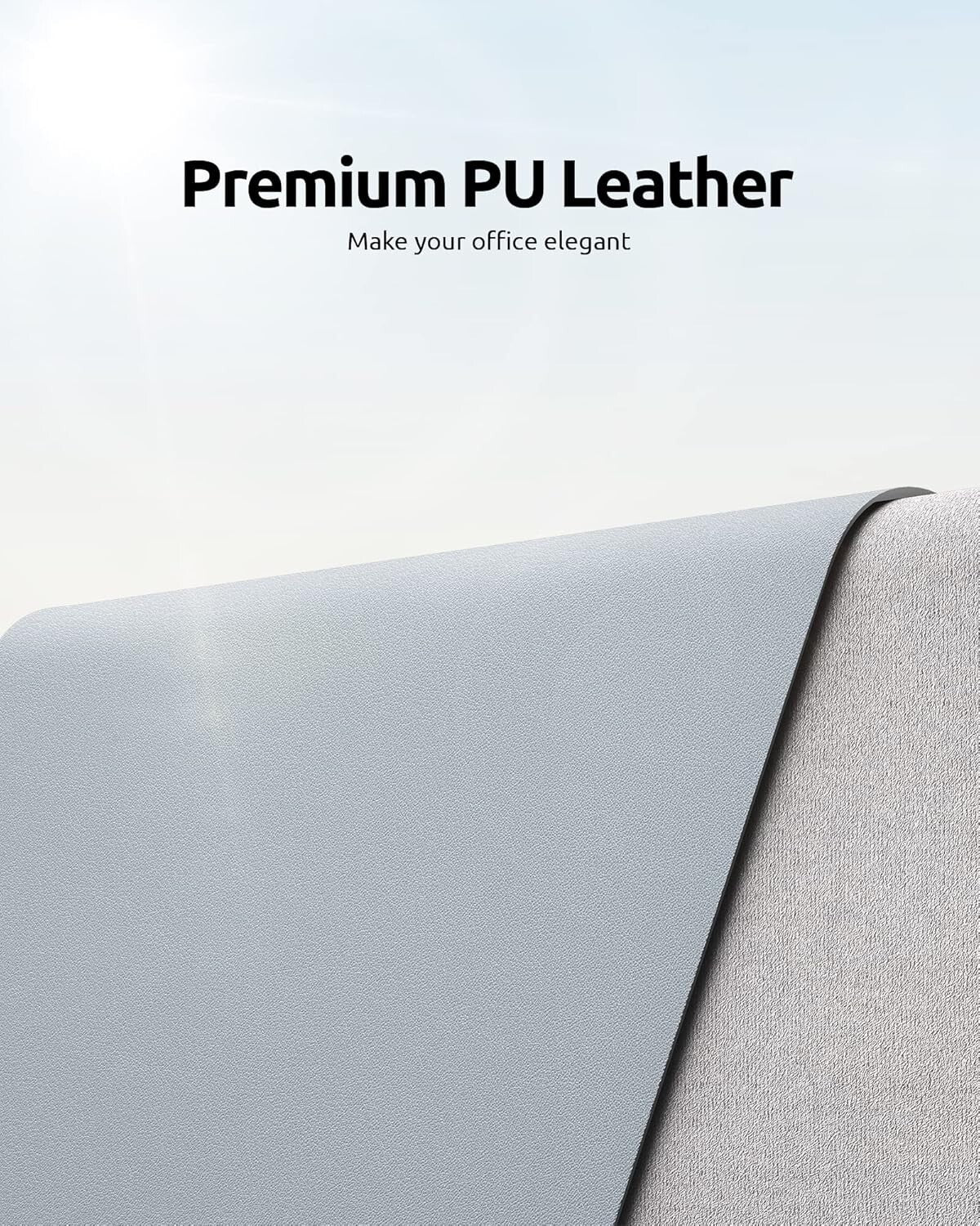 YSAGi PU Leather Desk Mat, Large Mouse Mat, Non-Slip Desk Pad Desk Protector Mat