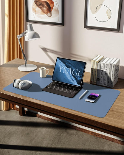 YSAGi PU Leather Desk Mat, Large Mouse Mat, Non-Slip Desk Pad Desk Protector Mat