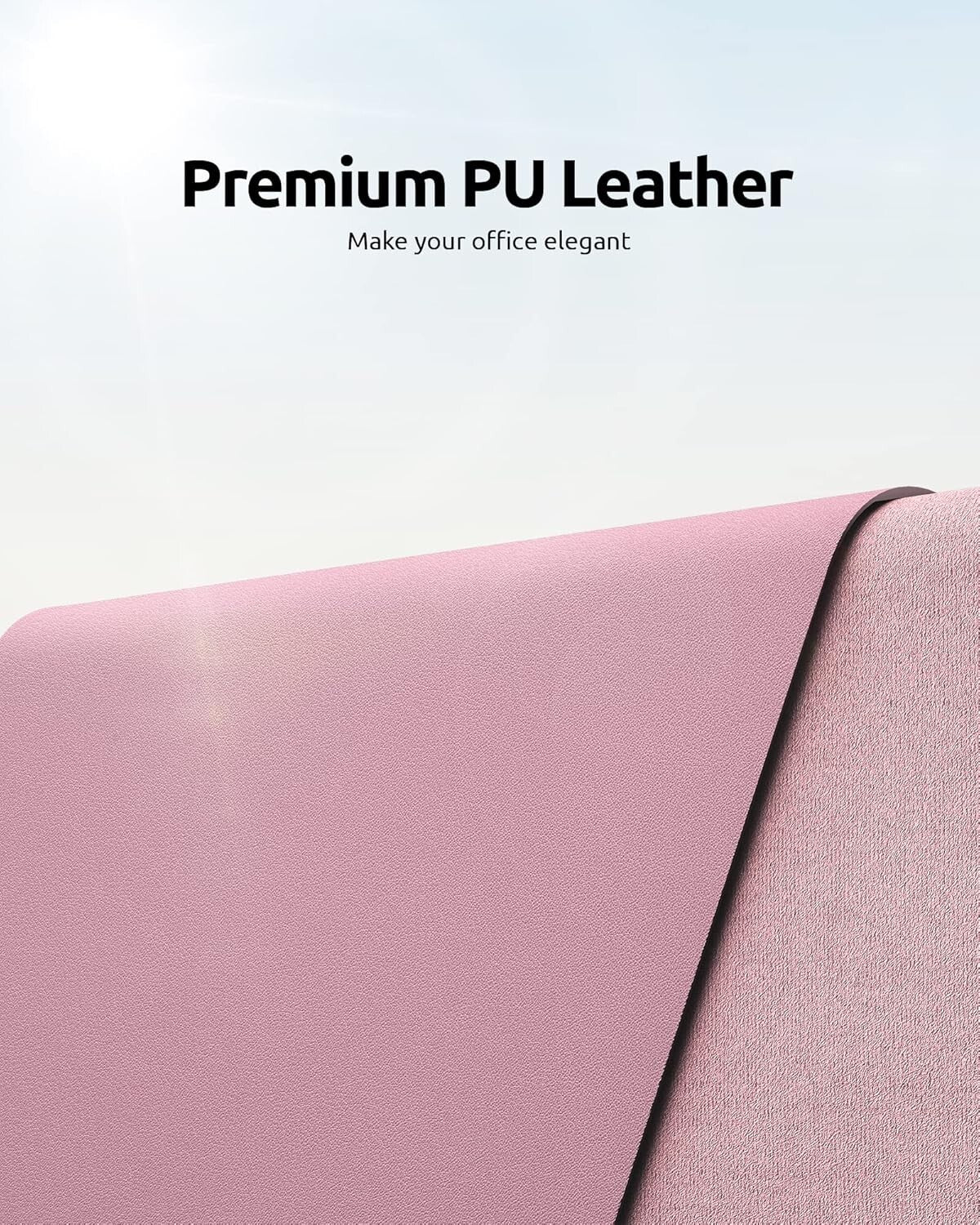 YSAGi PU Leather Desk Mat, Large Mouse Mat, Non-Slip Desk Pad Desk Protector Mat