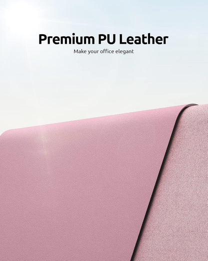 YSAGi PU Leather Desk Mat, Large Mouse Mat, Non-Slip Desk Pad Desk Protector Mat