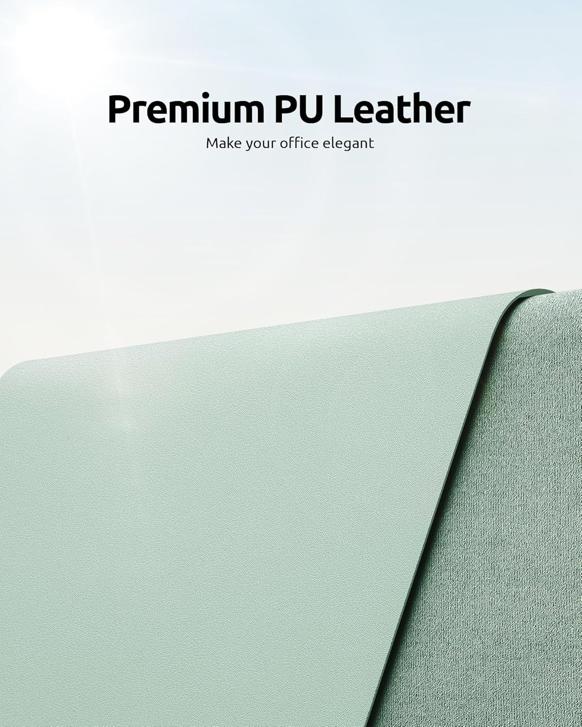 YSAGi PU Leather Desk Mat, Large Mouse Mat, Non-Slip Desk Pad Desk Protector Mat