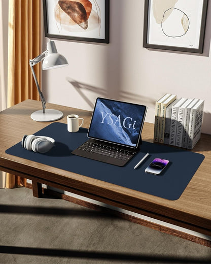 YSAGi PU Leather Desk Mat, Large Mouse Mat, Non-Slip Desk Pad Desk Protector Mat