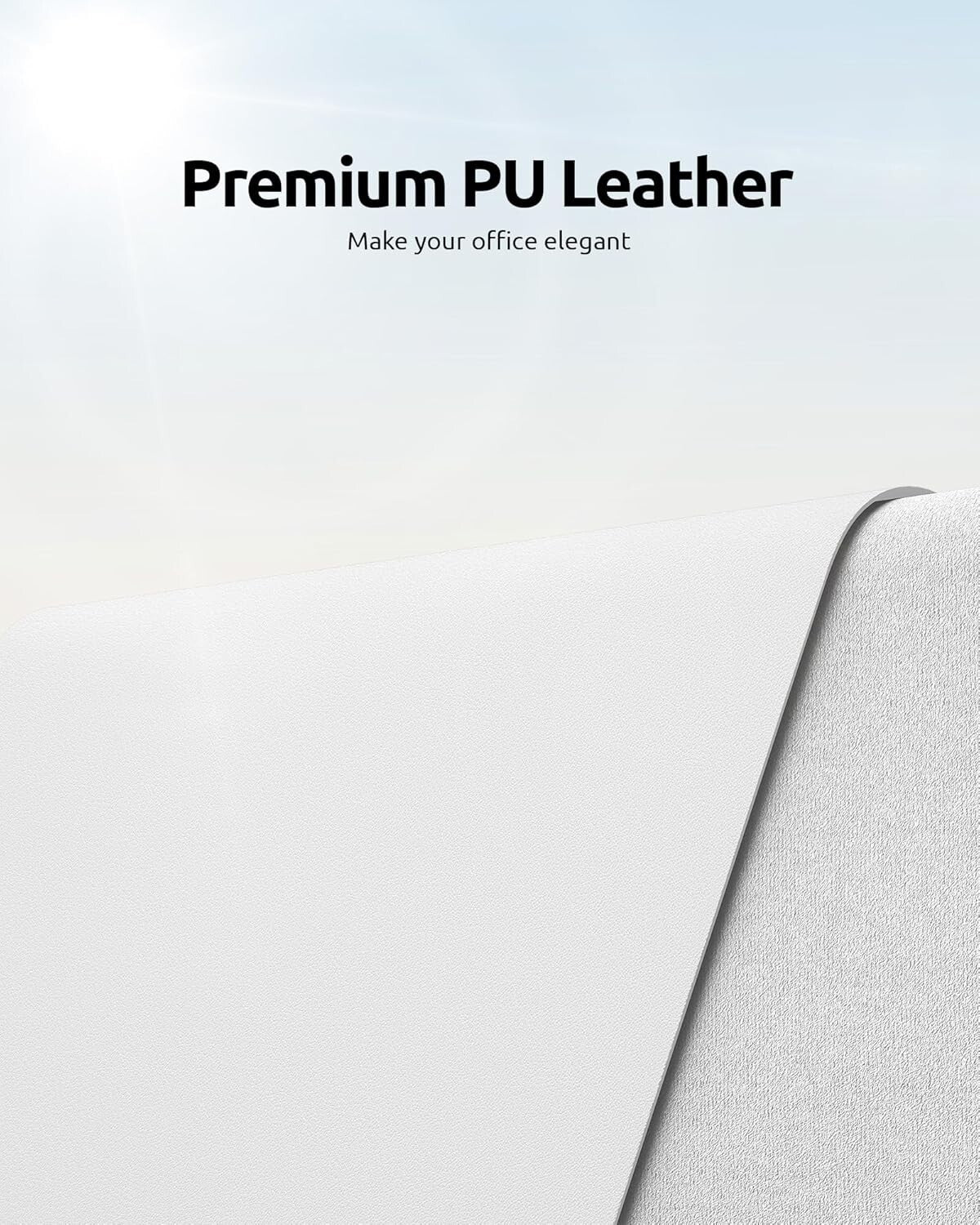 YSAGi PU Leather Desk Mat, Large Mouse Mat, Non-Slip Desk Pad Desk Protector Mat