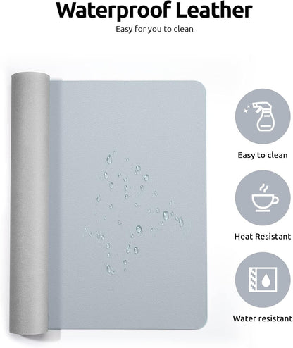 YSAGi PU Leather Desk Mat, Large Mouse Mat, Non-Slip Desk Pad Desk Protector Mat