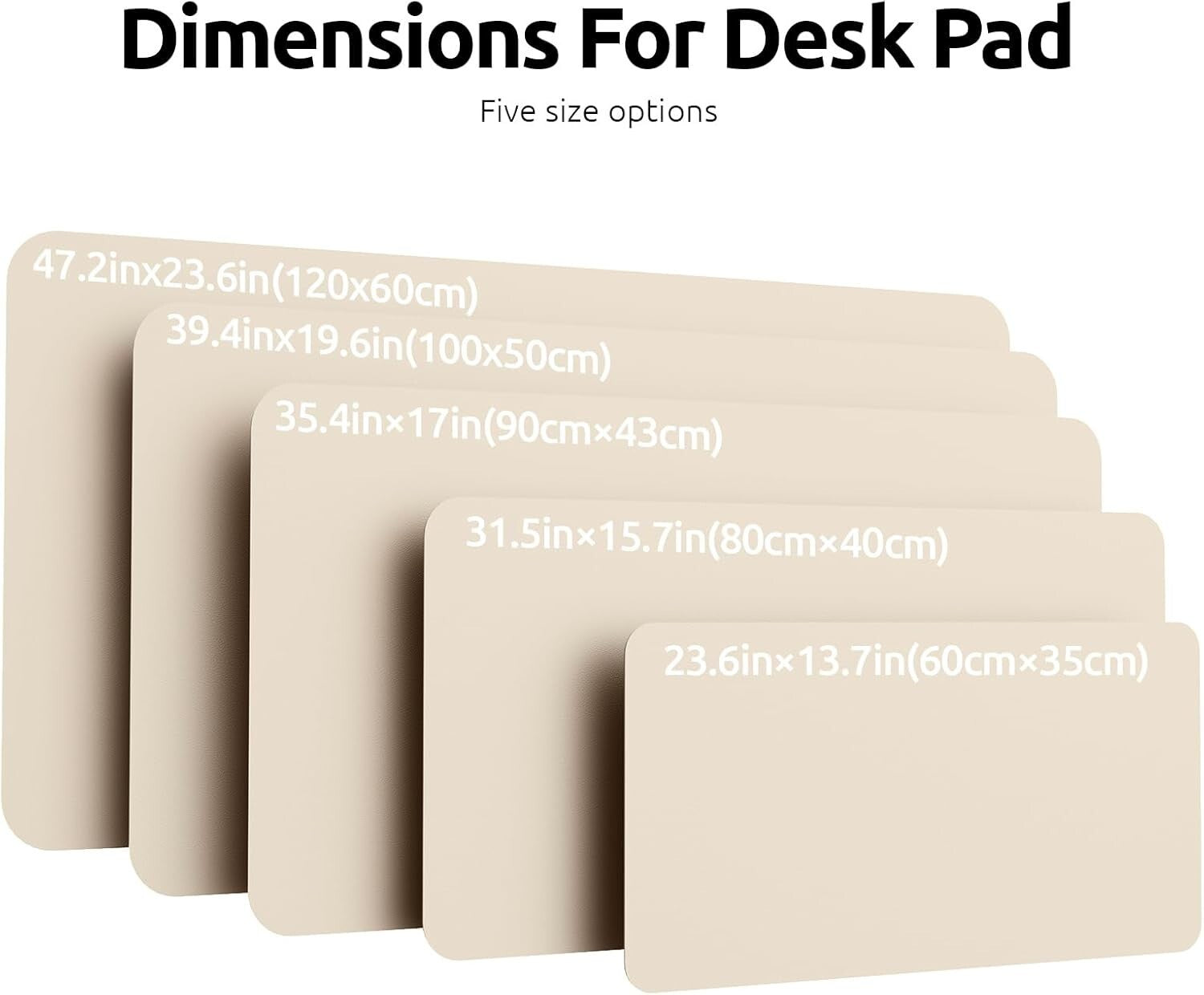 YSAGi PU Leather Desk Mat, Large Mouse Mat, Non-Slip Desk Pad Desk Protector Mat