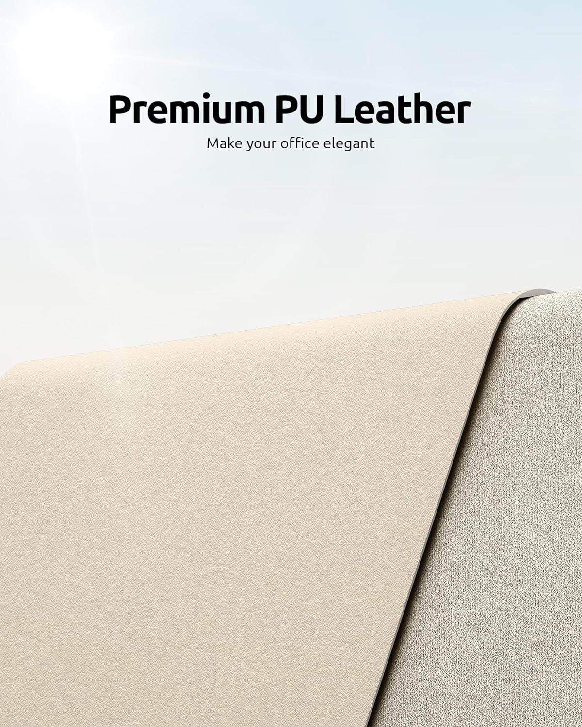 YSAGi PU Leather Desk Mat, Large Mouse Mat, Non-Slip Desk Pad Desk Protector Mat