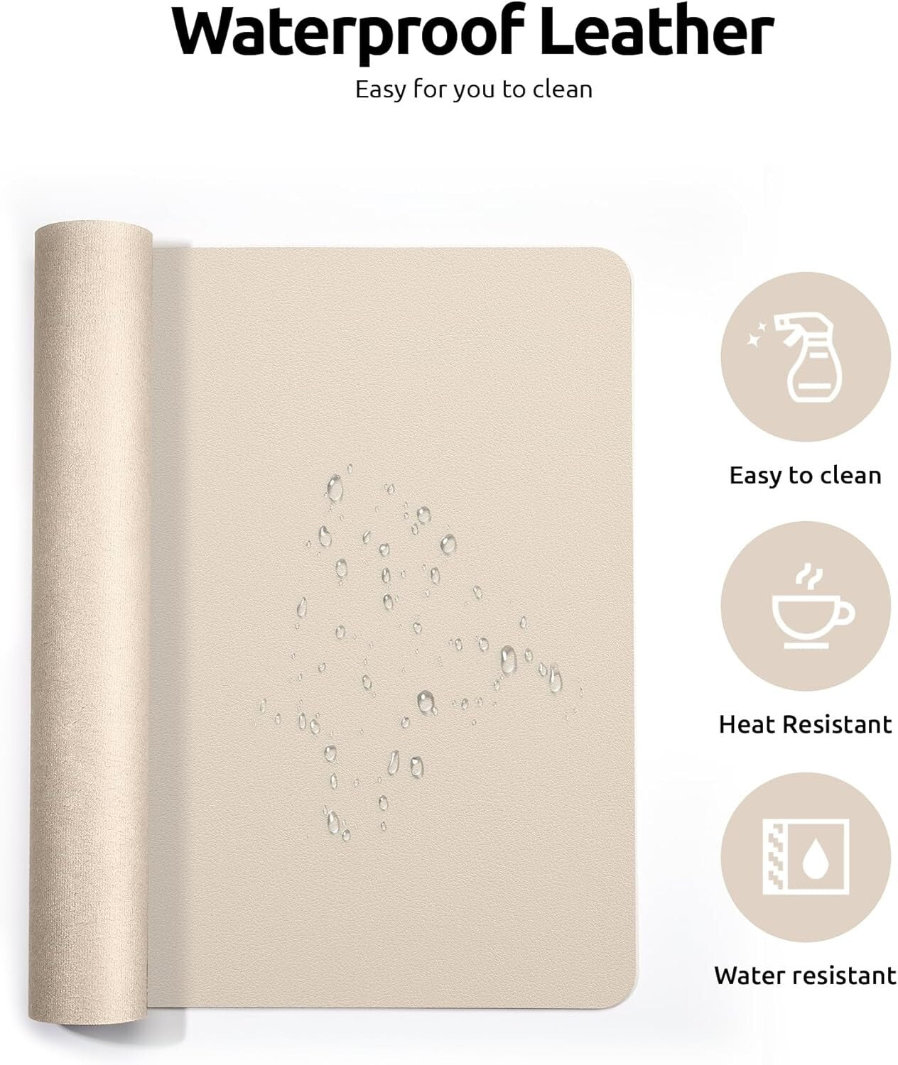 YSAGi PU Leather Desk Mat, Large Mouse Mat, Non-Slip Desk Pad Desk Protector Mat