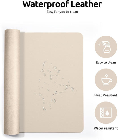YSAGi PU Leather Desk Mat, Large Mouse Mat, Non-Slip Desk Pad Desk Protector Mat