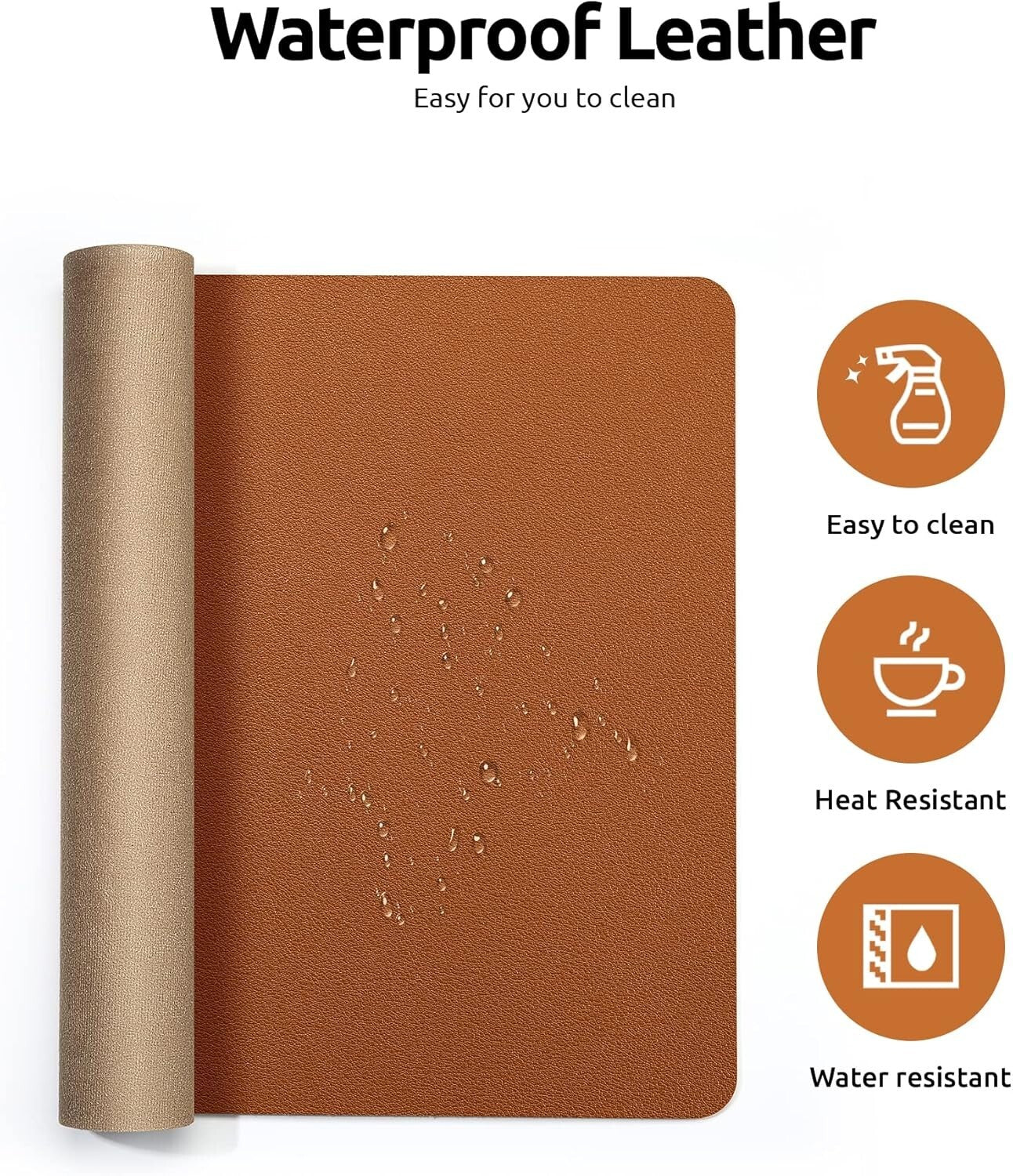 YSAGi PU Leather Desk Mat, Large Mouse Mat, Non-Slip Desk Pad Desk Protector Mat
