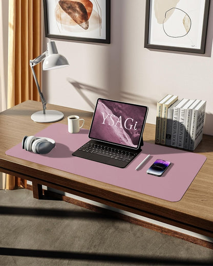 YSAGi PU Leather Desk Mat, Large Mouse Mat, Non-Slip Desk Pad Desk Protector Mat