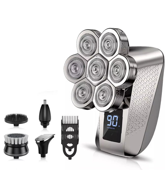 Vexloria - Head Shavers for Bald Men Waterproof Rechargeable Rotary 5 in 1