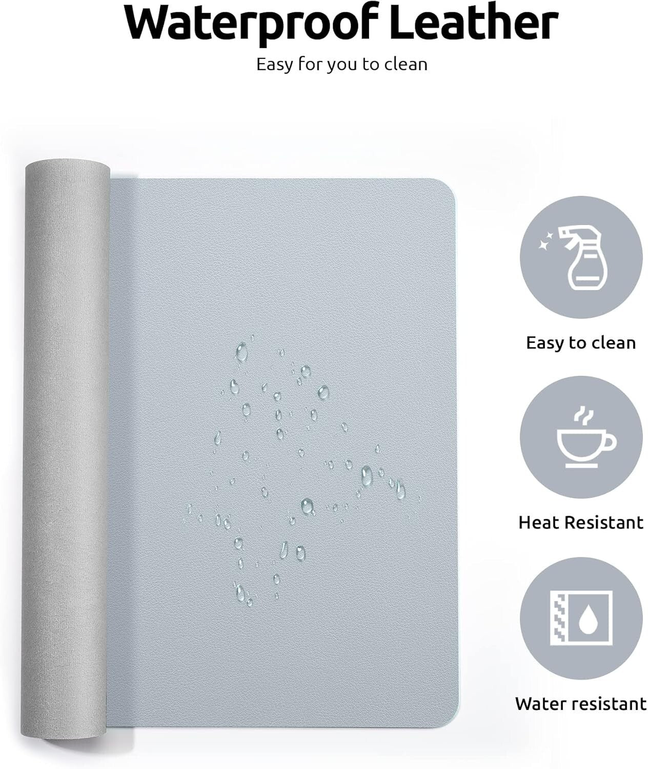 YSAGi PU Leather Desk Mat, Large Mouse Mat, Non-Slip Desk Pad Desk Protector Mat