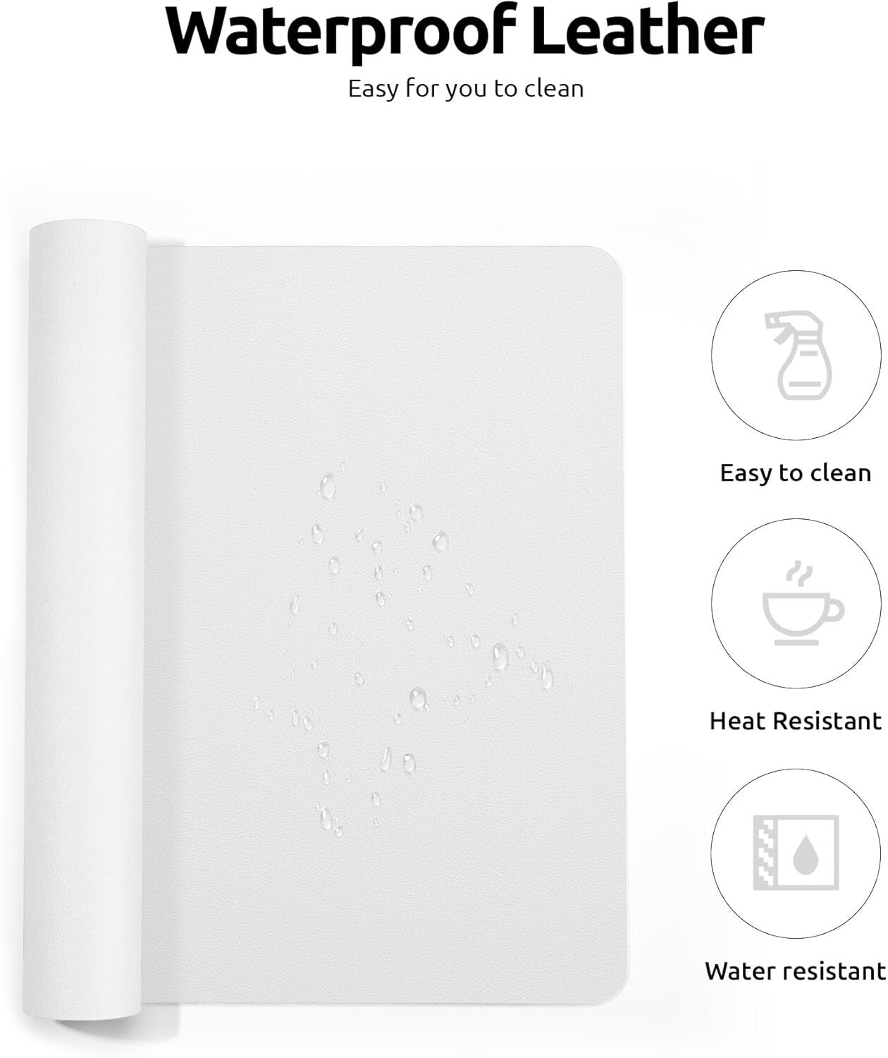 YSAGi PU Leather Desk Mat, Large Mouse Mat, Non-Slip Desk Pad Desk Protector Mat