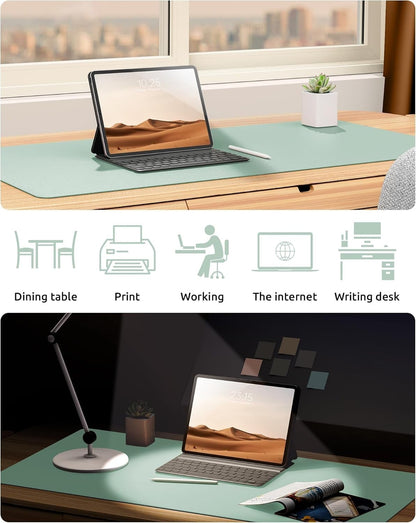 YSAGi PU Leather Desk Mat, Large Mouse Mat, Non-Slip Desk Pad Desk Protector Mat