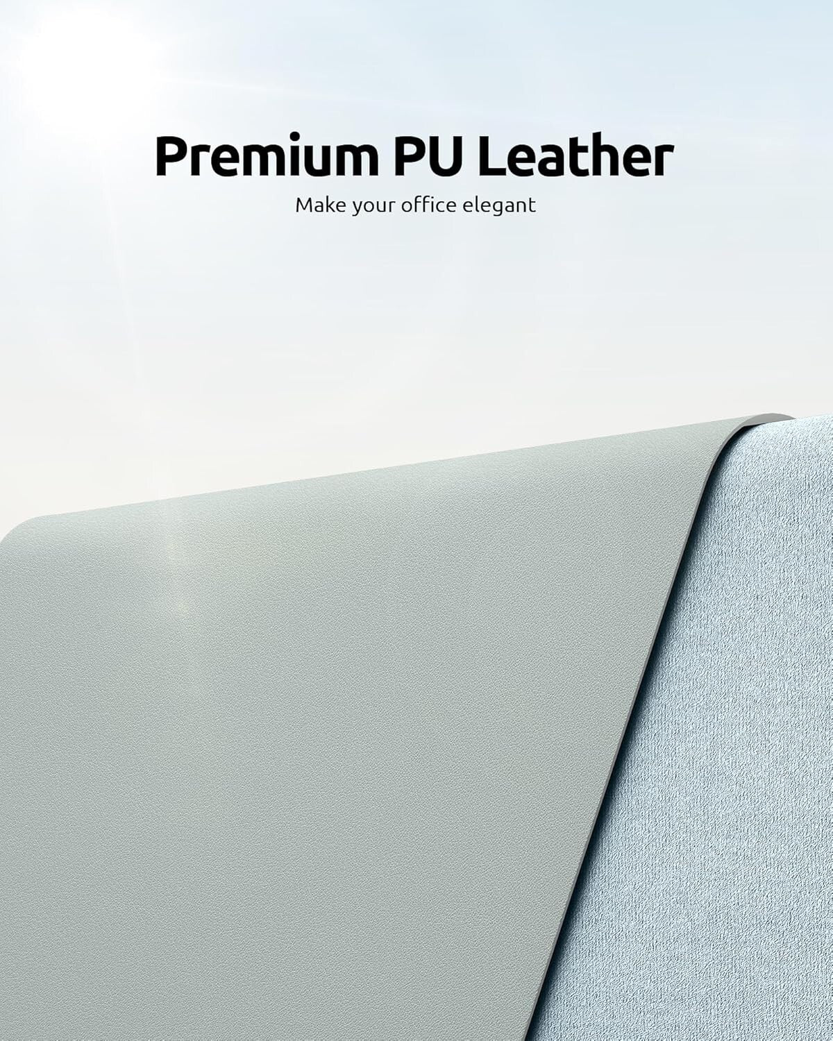 YSAGi PU Leather Desk Mat, Large Mouse Mat, Non-Slip Desk Pad Desk Protector Mat