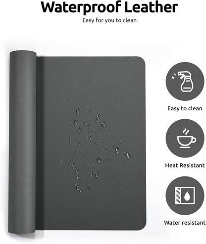 YSAGi PU Leather Desk Mat, Large Mouse Mat, Non-Slip Desk Pad Desk Protector Mat