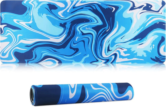 HoYiXi Mouse Pad for Home Office Work,Gaming Mouse Pad Desk Pad Soft Smooth Surface and Anti-Slip Rubber Base Waterproof Soft Cloth XX Mouse Mat 600 x 300 x 3MM,Blue