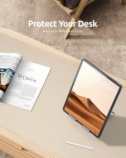 YSAGi PU Leather Desk Mat, Large Mouse Mat, Non-Slip Desk Pad Desk Protector Mat