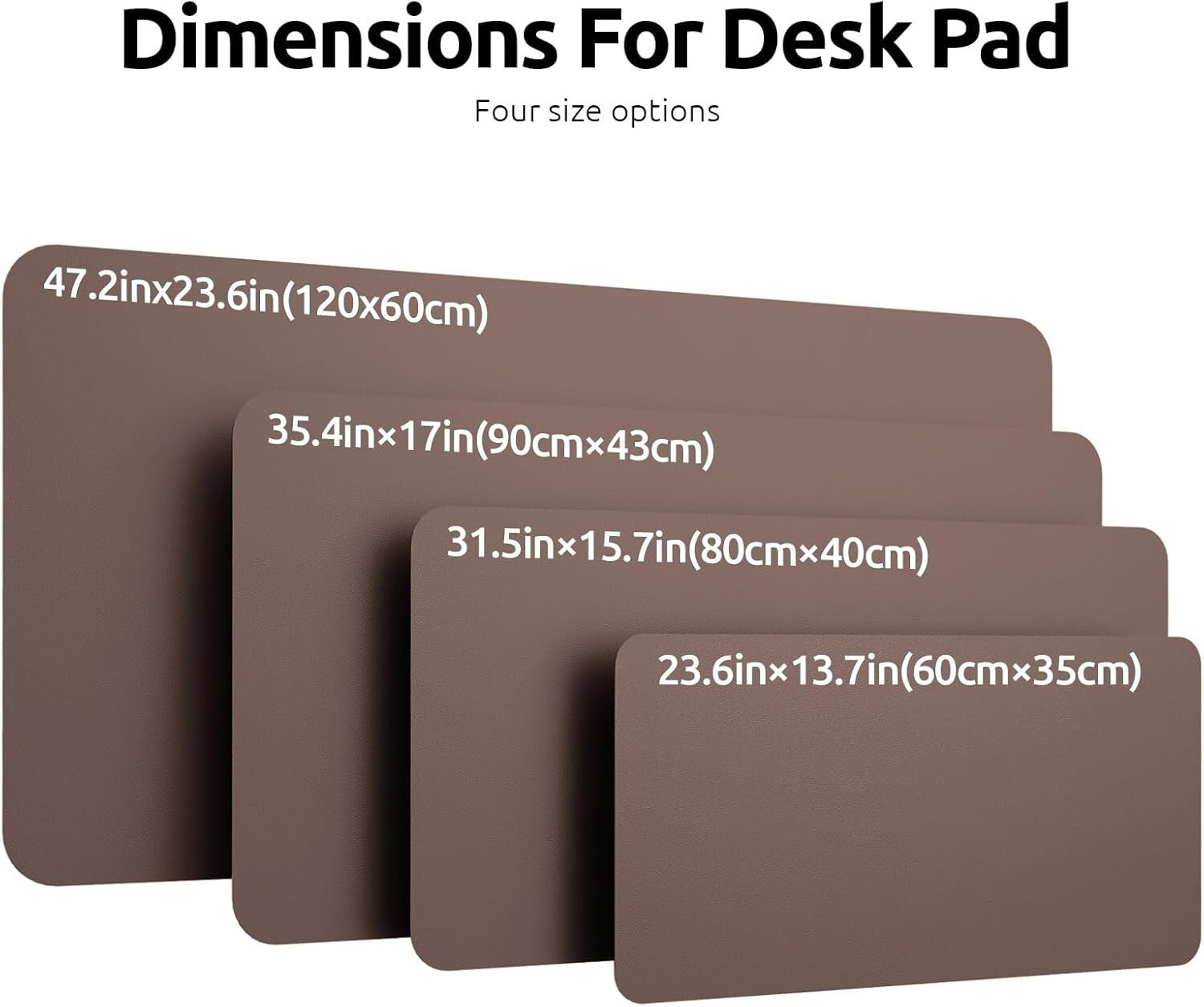 YSAGi PU Leather Desk Mat, Large Mouse Mat, Non-Slip Desk Pad Desk Protector Mat