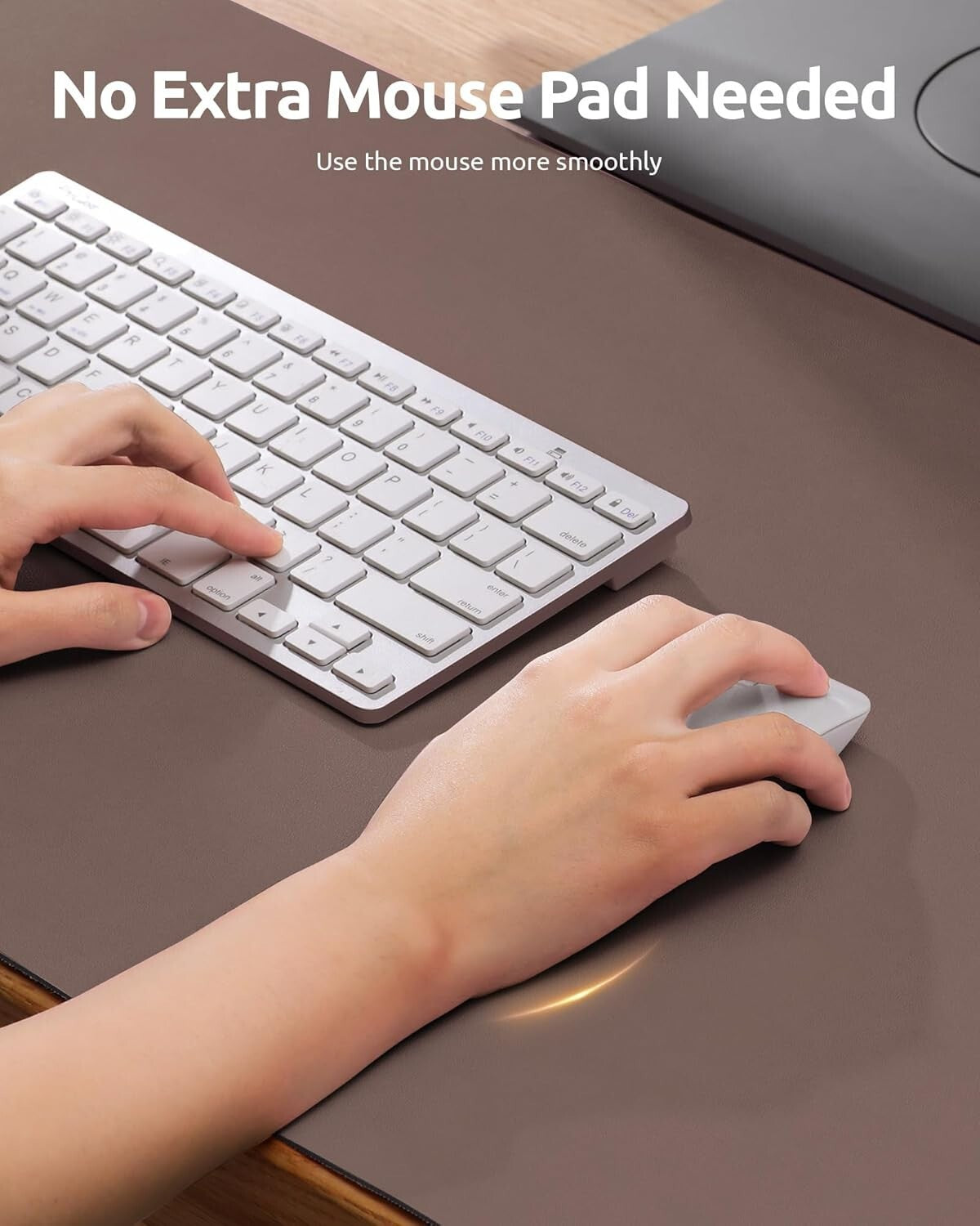 YSAGi PU Leather Desk Mat, Large Mouse Mat, Non-Slip Desk Pad Desk Protector Mat