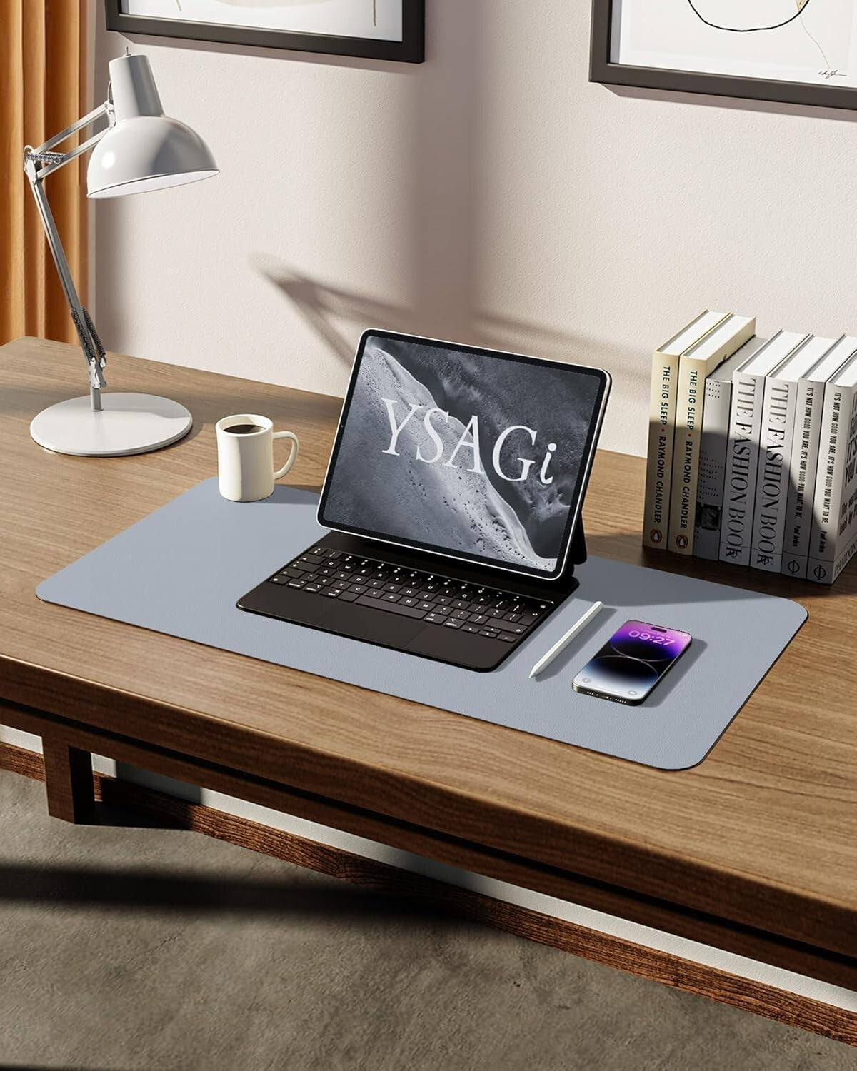 YSAGi PU Leather Desk Mat, Large Mouse Mat, Non-Slip Desk Pad Desk Protector Mat