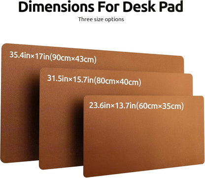 YSAGi PU Leather Desk Mat, Large Mouse Mat, Non-Slip Desk Pad Desk Protector Mat