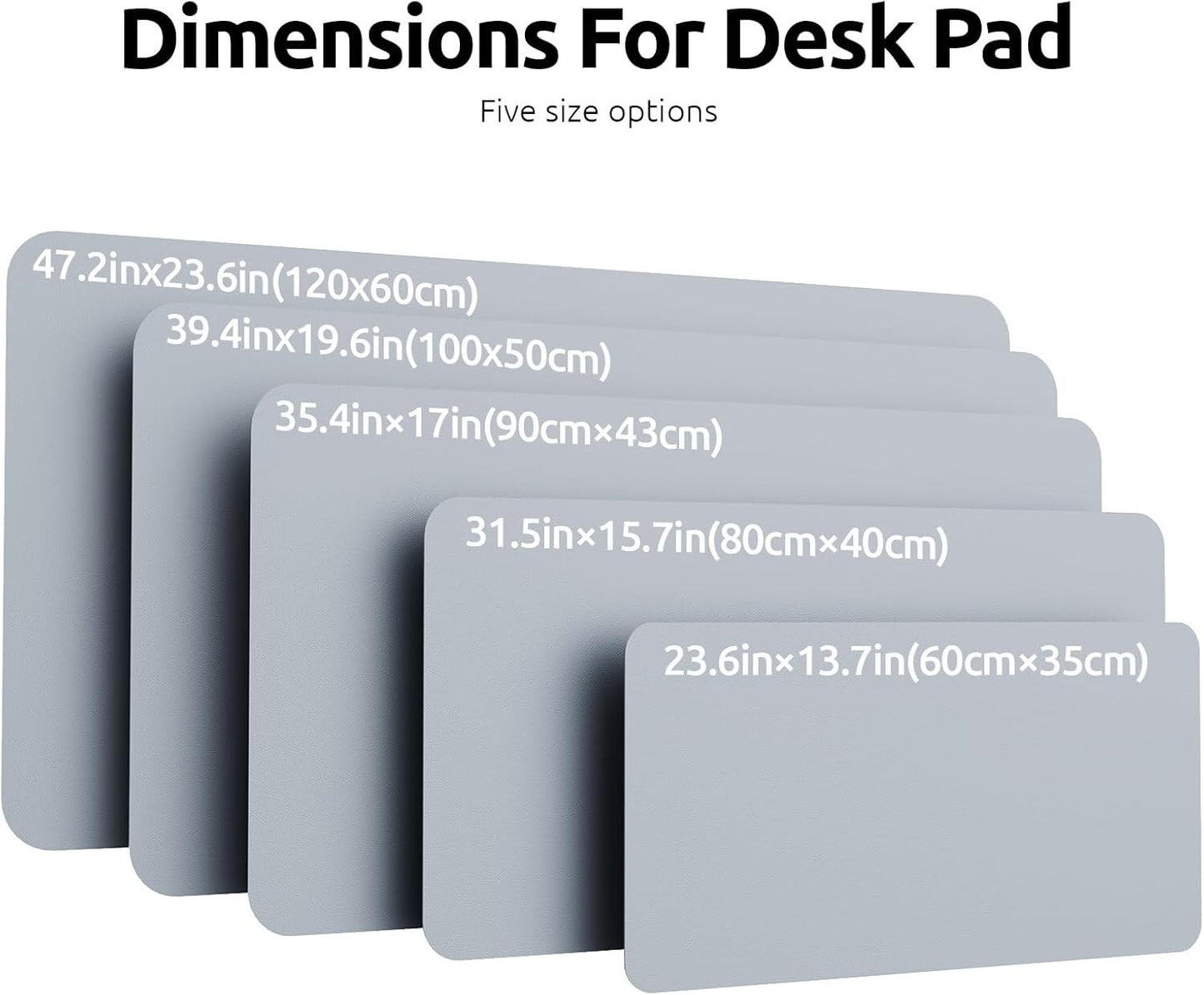 YSAGi PU Leather Desk Mat, Large Mouse Mat, Non-Slip Desk Pad Desk Protector Mat