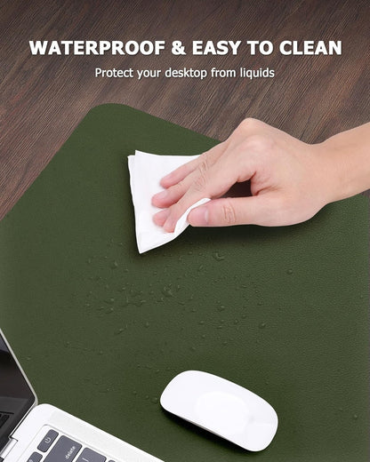 YSAGi PU Leather Desk Mat, Large Mouse Mat, Non-Slip Desk Pad Desk Protector Mat