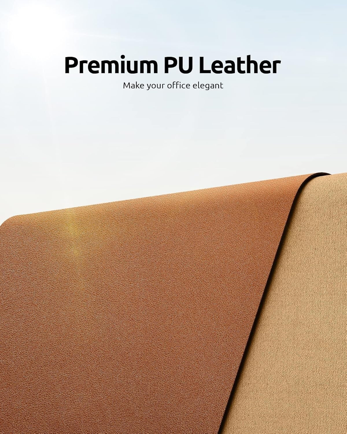 YSAGi PU Leather Desk Mat, Large Mouse Mat, Non-Slip Desk Pad Desk Protector Mat