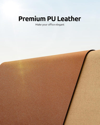 YSAGi PU Leather Desk Mat, Large Mouse Mat, Non-Slip Desk Pad Desk Protector Mat
