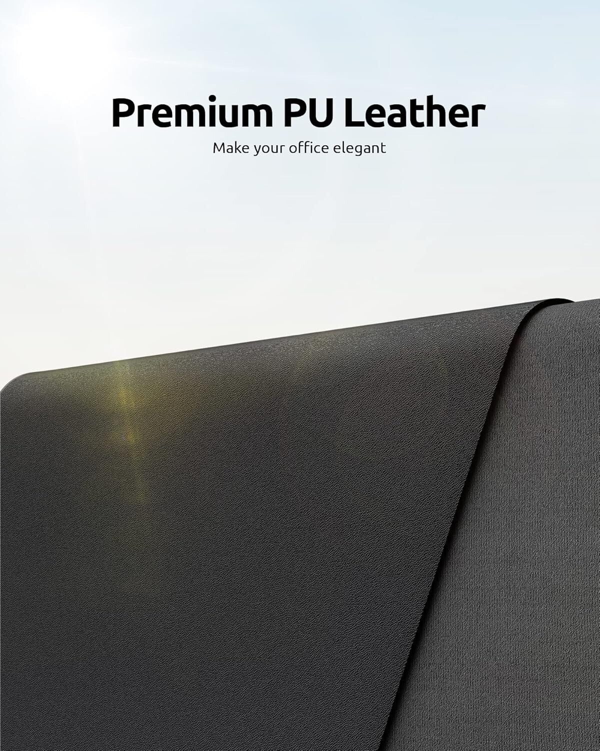 YSAGi PU Leather Desk Mat, Large Mouse Mat, Non-Slip Desk Pad Desk Protector Mat