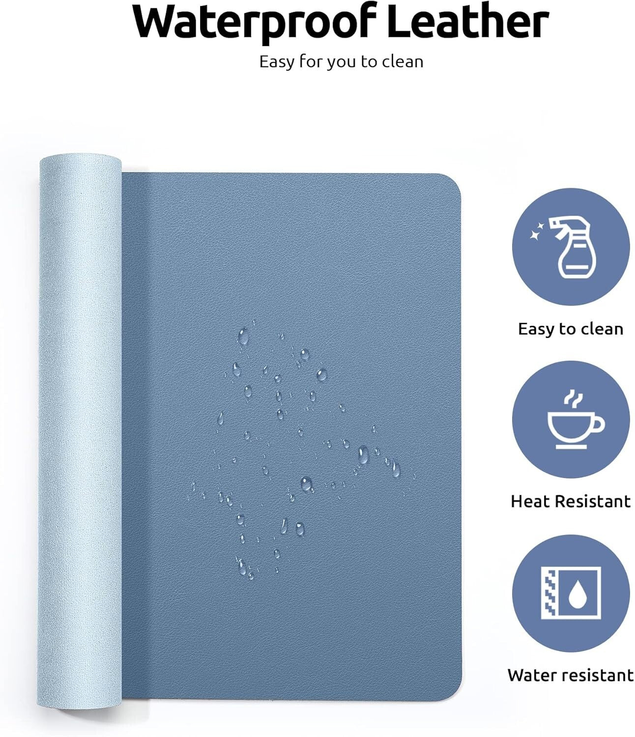YSAGi PU Leather Desk Mat, Large Mouse Mat, Non-Slip Desk Pad Desk Protector Mat
