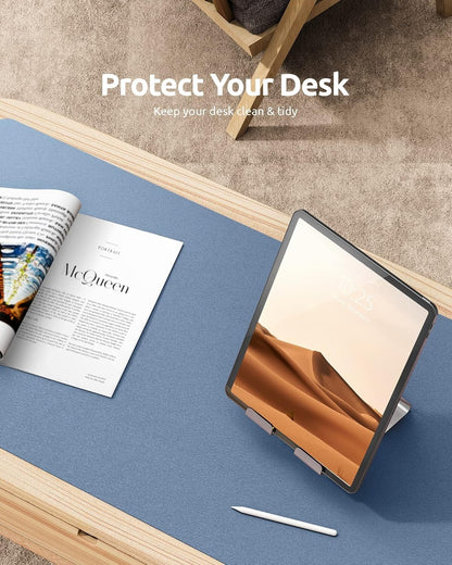 YSAGi PU Leather Desk Mat, Large Mouse Mat, Non-Slip Desk Pad Desk Protector Mat