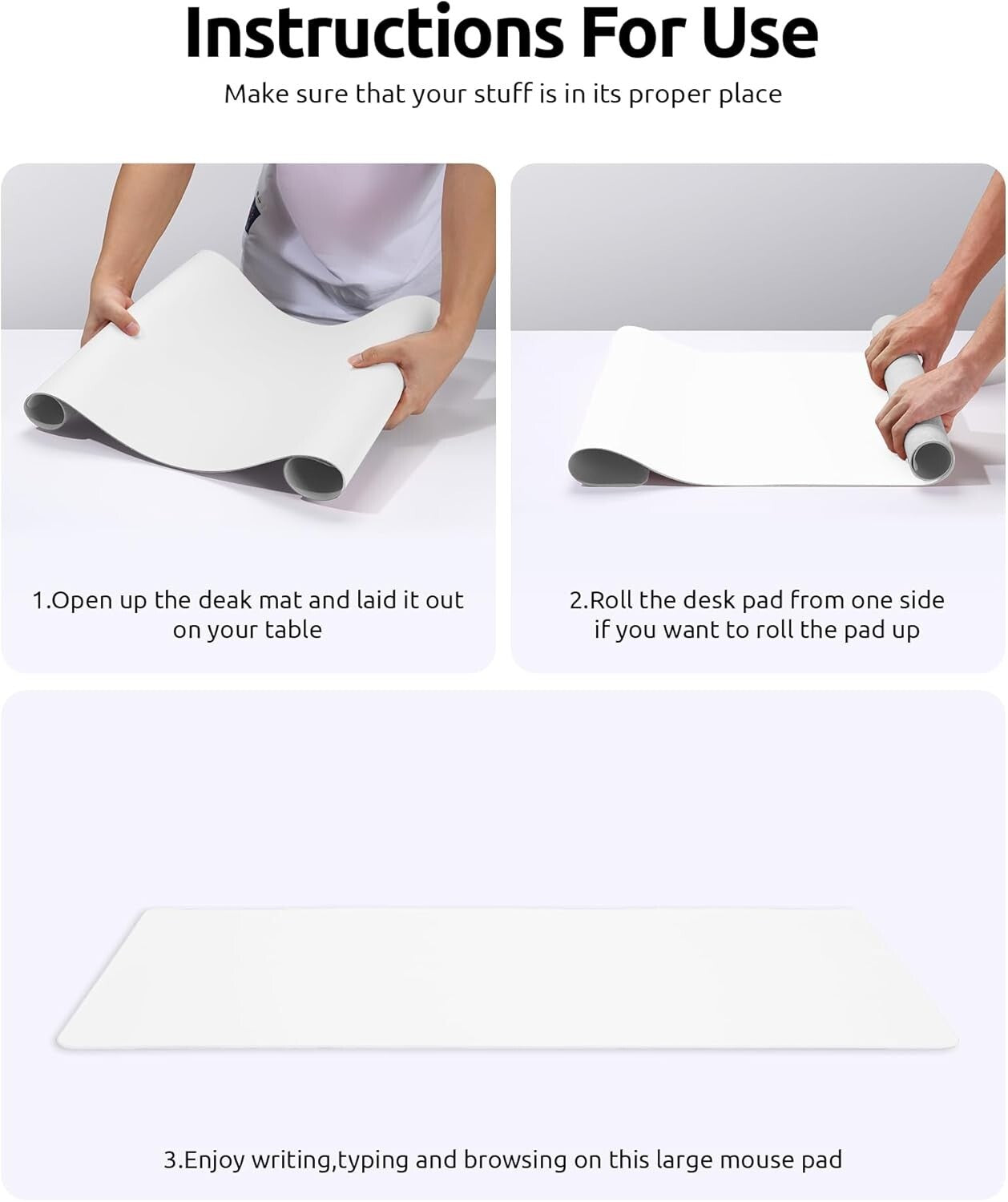 YSAGi PU Leather Desk Mat, Large Mouse Mat, Non-Slip Desk Pad Desk Protector Mat