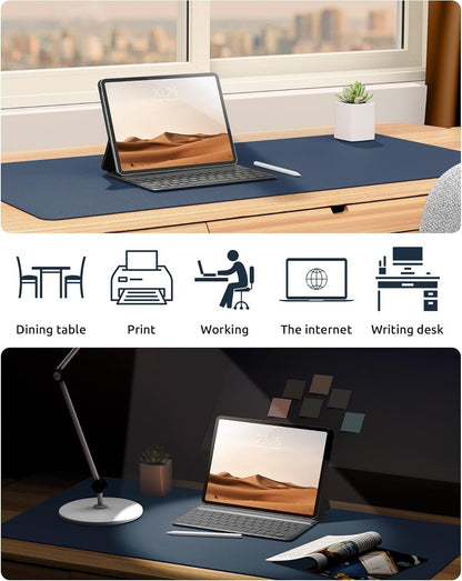 YSAGi PU Leather Desk Mat, Large Mouse Mat, Non-Slip Desk Pad Desk Protector Mat