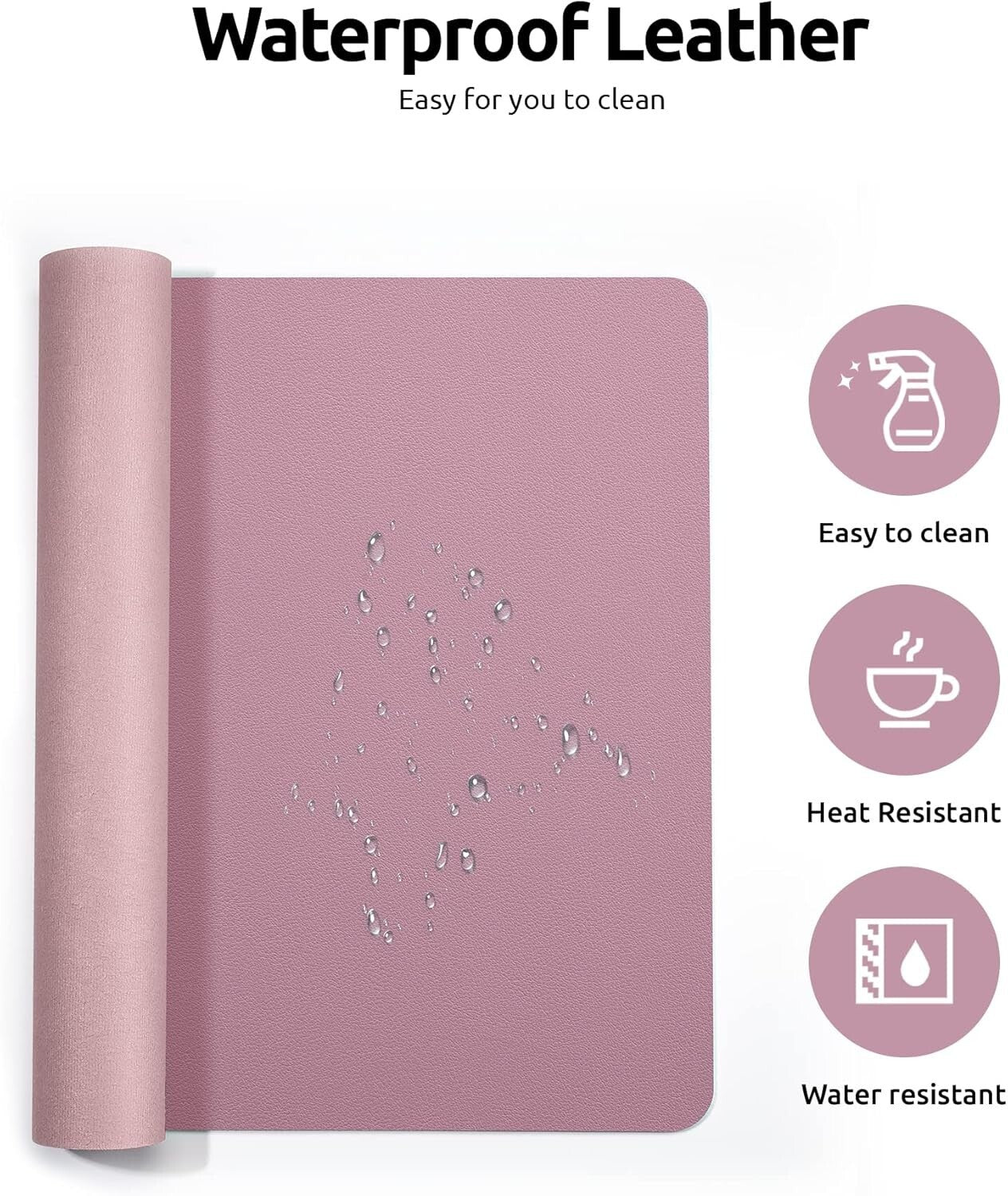 YSAGi PU Leather Desk Mat, Large Mouse Mat, Non-Slip Desk Pad Desk Protector Mat