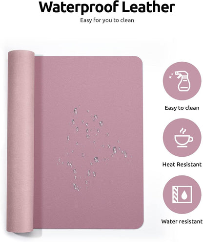 YSAGi PU Leather Desk Mat, Large Mouse Mat, Non-Slip Desk Pad Desk Protector Mat