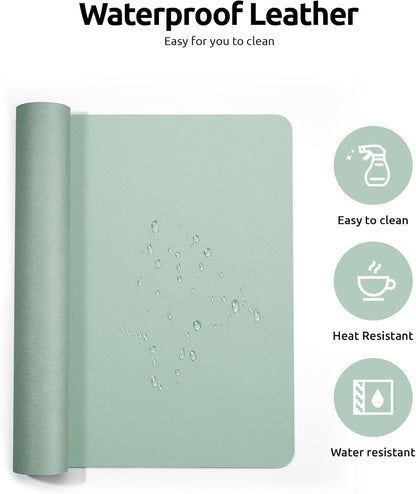 YSAGi PU Leather Desk Mat, Large Mouse Mat, Non-Slip Desk Pad Desk Protector Mat