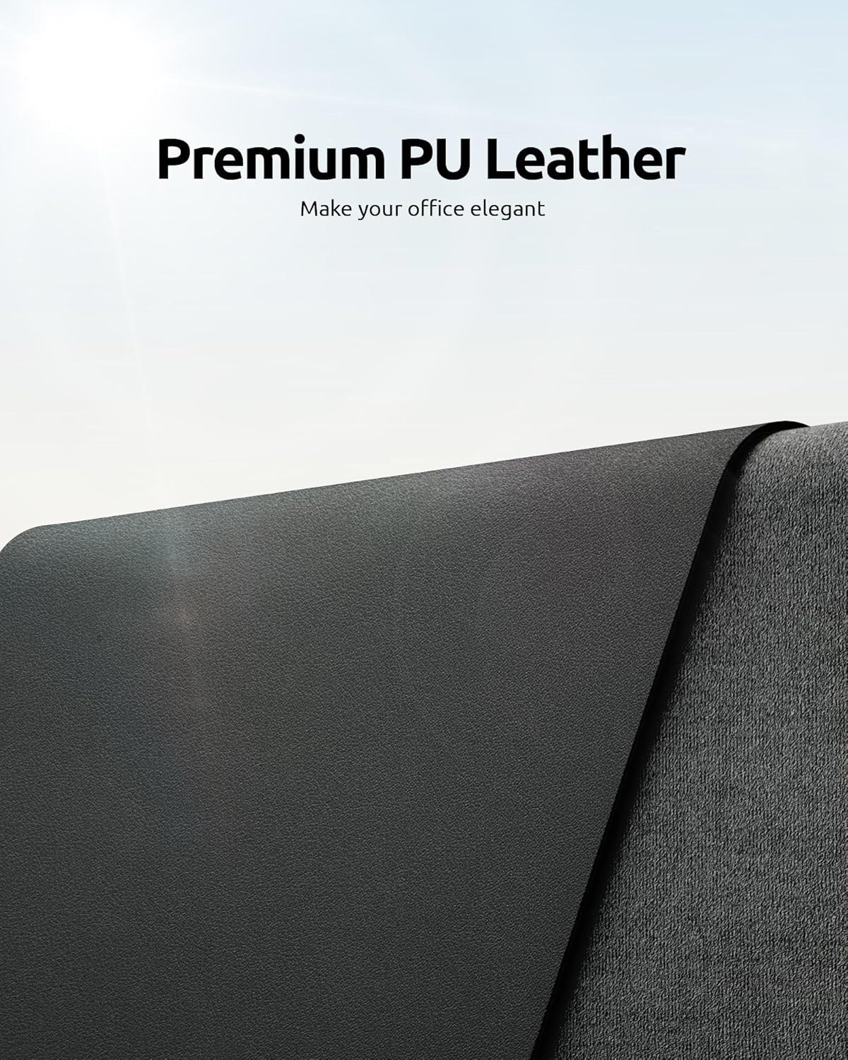 YSAGi PU Leather Desk Mat, Large Mouse Mat, Non-Slip Desk Pad Desk Protector Mat