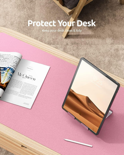 YSAGi PU Leather Desk Mat, Large Mouse Mat, Non-Slip Desk Pad Desk Protector Mat