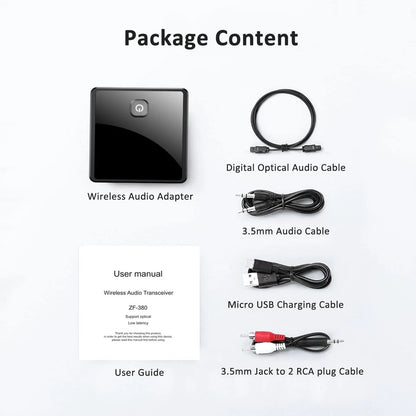 Isobel Bluetooth 5.0 Transmitter Receiver Optical, 3.5mm AUX, RCA, Low Latency
